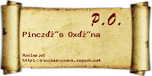 Pinczés Oxána névjegykártya